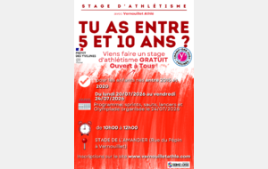 STAGE D'ATHLETISME du 20/04 au 24/07/2026